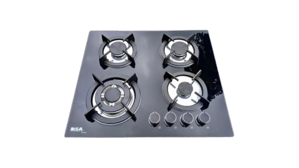 | Parrilla Empotrable| 4 Quemadores | Cristal Templado Negro | Gas LP | Disa |
