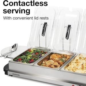 | servidor buffet | proctor silex | bufetera 3 bandejas 2l c/u | acero inoxidable |