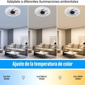 |ventilador foco de techo led 34w | 10 pulgadas | 4 velocidades | control remoto | megaluz|