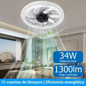 |ventilador foco de techo led 34w | 10 pulgadas | 4 velocidades | control remoto | megaluz|