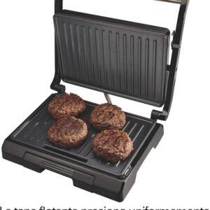| proctor silex | prensa para panini y parrilla compacta | 2 en 1 | tapa flotante | bandeja de goteo |