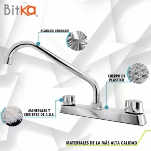 | grifo mezclador doble comando | bka412m | bitka | cromado |