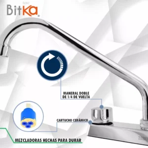 | grifo mezclador doble comando | bka412m | bitka | cromado |