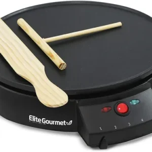 | crepera elite gourmet | antiadherente | eléctrica | placa 30 cm | 5 niveles de temperatura |