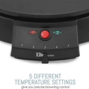 | crepera elite gourmet | antiadherente | eléctrica | placa 30 cm | 5 niveles de temperatura |