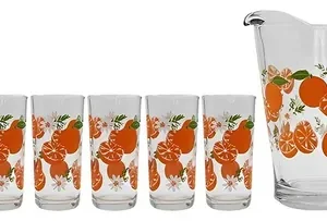 | juego de jarra con vasos | boris twist | vidrio transparente | 7 pzs |