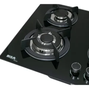 | parrilla empotrable| 4 quemadores | cristal templado negro | gas lp | disa |