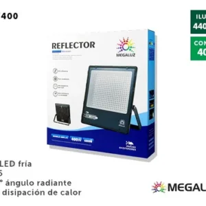 | reflector led | 400w | blanco frío | ip65 | 127v | megaluz |