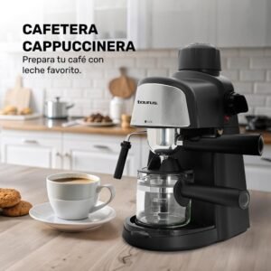 | taurus viena | cafetera para capuccino, latte y más | jarra de vidrio 240 ml | espumador de leche |