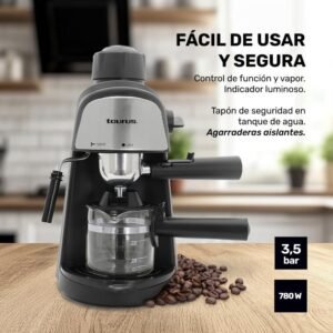 | taurus viena | cafetera para capuccino, latte y más | jarra de vidrio 240 ml | espumador de leche |
